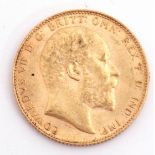 Edward gold sovereign dated 1910