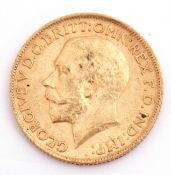 George V gold sovereign dated 1912