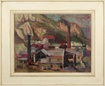 AR Clifford Fishwick (1923-1997), "Holyhead Quarries 1951", oil on canvas, signed lower right, 40