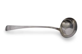 Large Georgian soup or punch ladle, George Day, London, 1814, length 33cm, weight 197gms