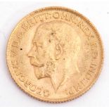 George V gold sovereign dated 1912