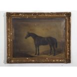 Attributed to John Ferneley Jnr (1815-1862), Horse in stable, oil on canvas, signed, inscribed "