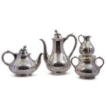 A fine and decorative good quality four piece tea and coffee service, William Hunter, London 1842,