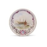 Early 20th century Royal Worcester plate to commemorate Nelson and Trafalgar, with Royal Worcester