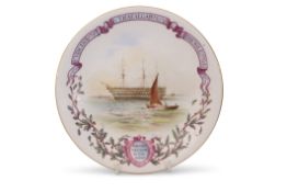 Early 20th century Royal Worcester plate to commemorate Nelson and Trafalgar, with Royal Worcester