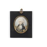 Miniature of Admiral Lord Nelson after Abbs in gilt and black wooden frame