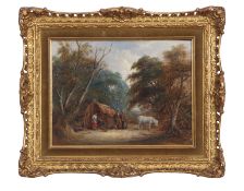 Robert Burrows (1810-1883), "A Gipsy encampment", oil on panel, signed and dated 1860 lower right,