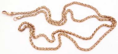 Victorian 9ct gold fancy link neck chain, the links pierced with stars, 86cm long, weight 21gms