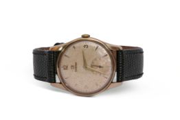 Gent's third quarter of 20th century 9ct gold cased Omega wrist watch with gold hands to a