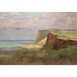 Keith Johnson, Landscape and coastal scenes, pair of oils on board, 58 x 81cm, unframed (2)