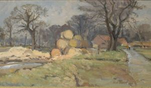 Keith Johnson, Norfolk landscapes etc, group of seven oils on board, some signed, assorted sizes (7)