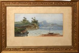 Edwin Earp, Lakeland scene, watercolour, signed lower right, 17 x 37cm