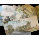 Keith Johnson, Norfolk Lanscapes etc, group of 75 watercolours, some signed and some larger, all