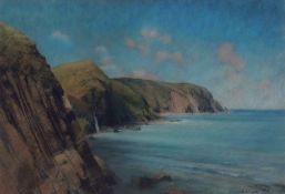 AR Elizabeth A Smith, PRSMA (contemporary, British) "Sun on the North Devon Coast from Mouth Mill"