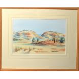 Dennis Kunoth, Australian lanscape, watercolour, signed lower right, 23 x 36cm