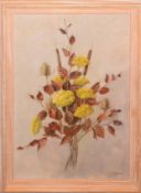 Enid Clarke, Flower study, oil on board, signed and dated '71 lower right, 57 x 38cm