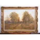 AR Colin W Burns (born 1944), "Woodland rise - Horsford", oil on canvas, signed lower right