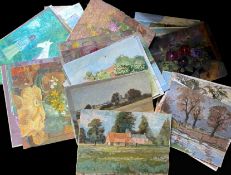 Keith Johnson, Norfolk Landscapes, etc, group of 40 oils on panel/card, some signed, assorted sizes,