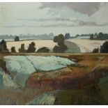 Keith Johnson, Landscape, oil on canvas, 89 x 89cm, unframed