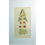 Bakst, Figure in costume, watercolour, signed and dated 1922 lower right, 31 x 16cm, mounted but