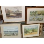 Keith Johnson, Norfolk landscapes etc, group of eight watercolours, all signed, various sizes (8)