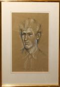 G Flood, Portrait of a man, pastel, signed and dated 9th July 1972, 38 x 25cm