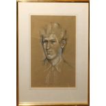 G Flood, Portrait of a man, pastel, signed and dated 9th July 1972, 38 x 25cm