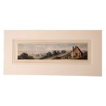 English School (19th century), Coastal landscape, watercolour, 11 x 46cm, mounted but unframed