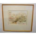 Barry Green (20th century), "Dorset landscape after storm" watercolour, signed, dated 88 and