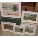 Keith Johnson, Norwich views, group of five oils on board, all signed, assorted sizes (5)