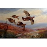 •AR Roland Green (1896-1972) Grouse (in the Highlands) oil on canvas, unsigned 45 x 71cms