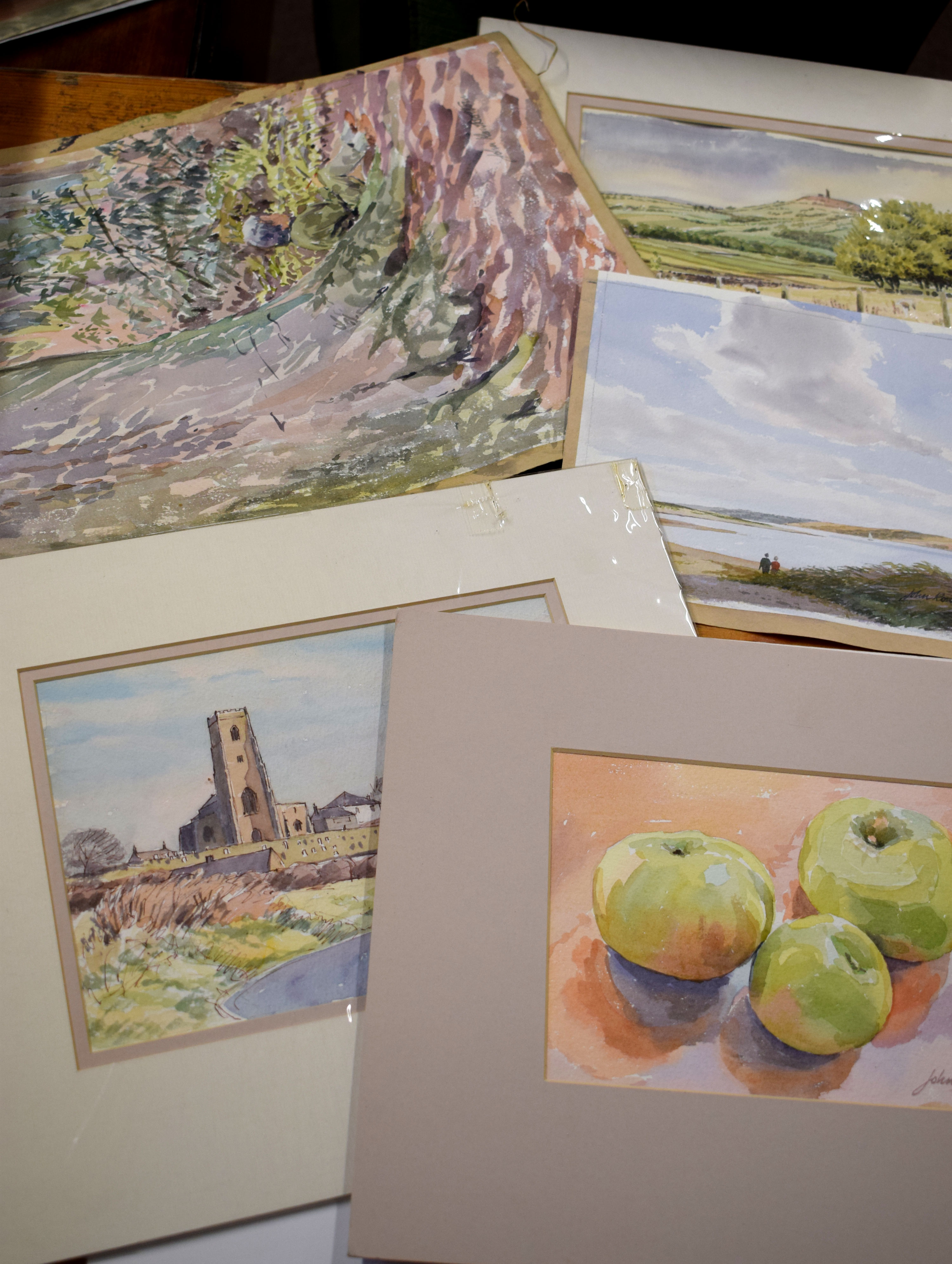 John Rowbottom (20th century) Landscapes etc group of five watercolours, all signed, assorted sizes,