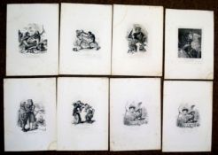 After Thomas Landseer, packet of 18 book plates from Monkey-ana or Men in Miniature, all unframed (