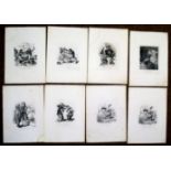 After Thomas Landseer, packet of 18 book plates from Monkey-ana or Men in Miniature, all unframed (