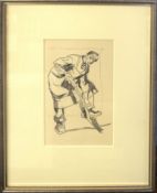 Yoshijiro Urushibara (1888-1953), Man digging, woodcut, (after Frank Brangwyn), 22 x 13cm