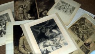 Folder of Victorian and Old Master prints