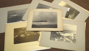 Charles Edward Wanless (circa 1875-1938), folder of 12 black and white photographs, seascapes etc,