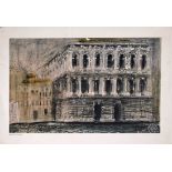 After John Piper, Palazzo Pesaro, coloured print, printed by W S Cowell LTD, 24 x 38cm, unframed