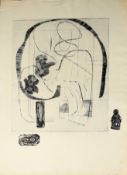 Agathe Sorel (born 1935), "The Miracle Worker", black and white etching, signed, dated 1964,