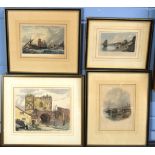 Collection of five antique hand coloured engravings of East Anglian interest, assorted sizes (5)