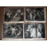 Shakespeare - folder of ten black and white plates from The Shakespeare Gallery, engravings after