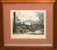 After de Sainson, engraved by E Hostein, "Baie de Manado, coloured lithograph, 24 x 34cm