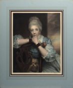 After R B Parks, "Lady Hamilton", coloured mezzotint, published circa 1870 and signed in pencil to