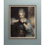 After R B Parks, "Lady Hamilton", coloured mezzotint, published circa 1870 and signed in pencil to