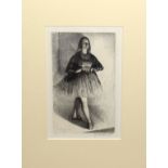 Gerald Leslie Brockhurst, RE, (1890-1972), "The Dancer", (Anais Brockhurst as a ballerina), black