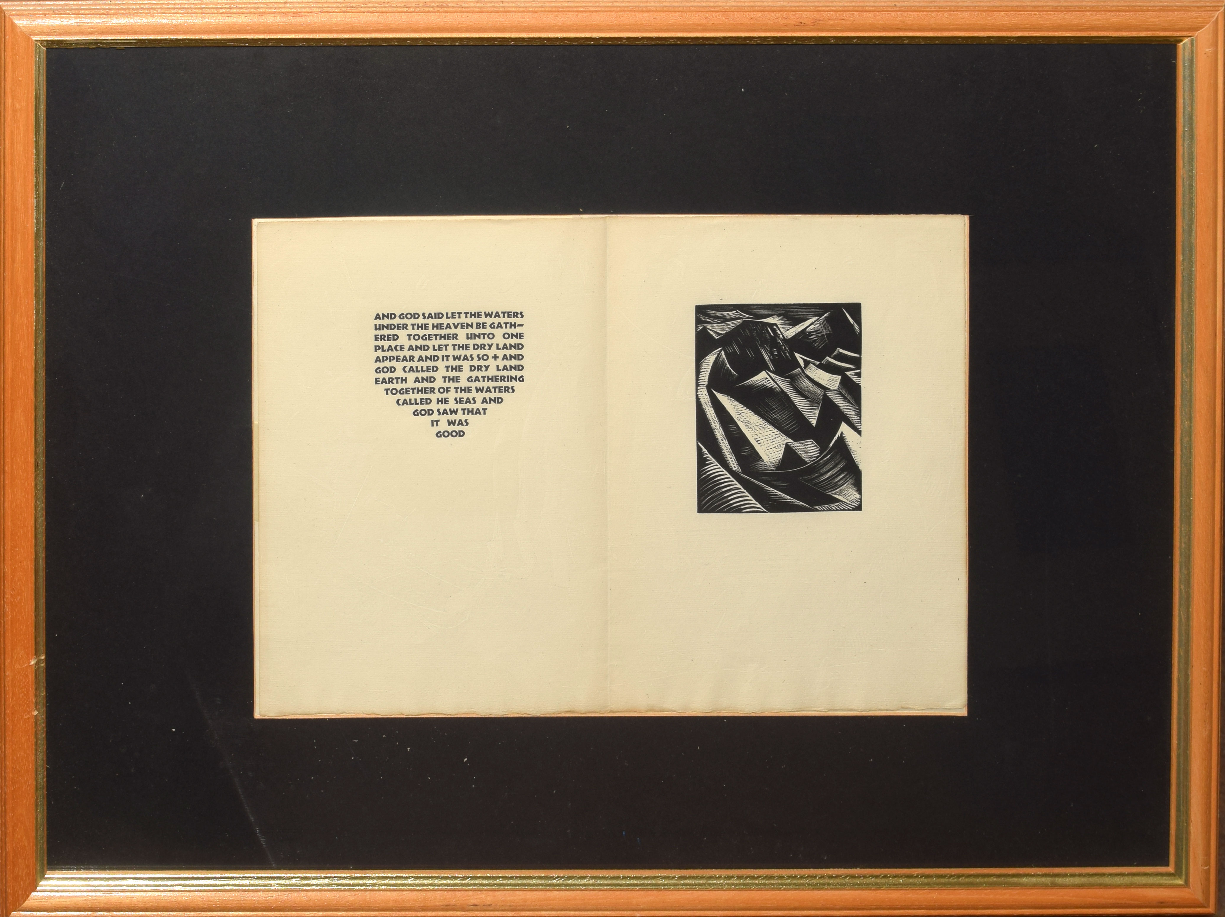 Paul Nash (1889-1946) "Genesis", wood engraved page for Genesis by Paul Nash, Nonsuch Press,