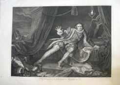 After William Hogarth, "Mr Garrick in the character of Richard III", black and white engraving,