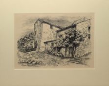 Roger Fry (1866-1934), Farm buildings, lithograph from The Portfolio "Scenes of the French