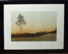 Thomas Kruger (1918-1984), "Tree at sunset", coloured lithograph, signed and numbered 102/200 in