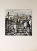 Margaret Kroch Frishman (1897-1972), Venice, coloured etching, initialled and dated 65 and